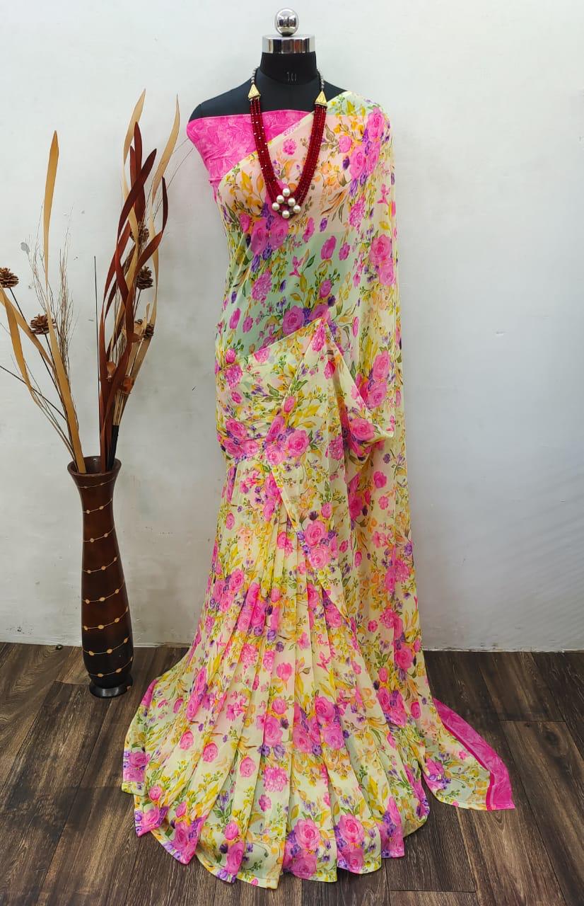 Soni 131 Weightless Georgette Printed Regular Wear Designer Saree Collection